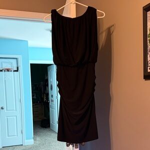 Classic Black Sleeveless Blouson Dress